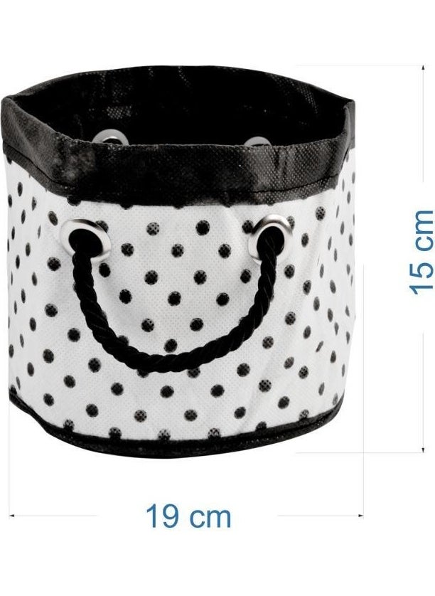 Magic Lady Polka Dot Patterned Oval Baby Room 3-Piece Organizer Newborn Organizer Basket Box Set with Handle  - Image 4
