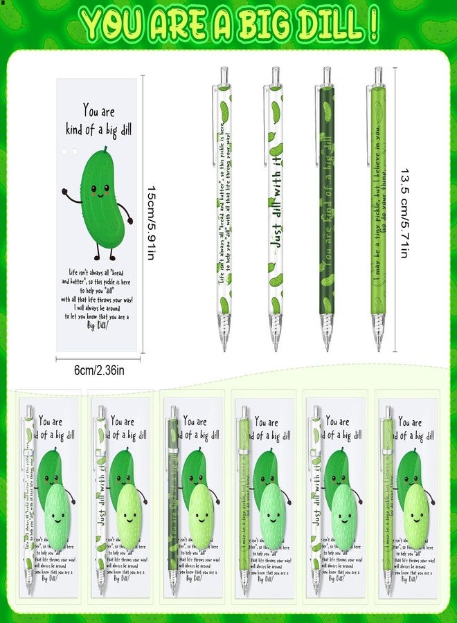TecUnite 36 Set Luminous Pickle Gifts Office Coworkers Gifts Bulk Inspirational Pens Luminous Pickle Stress Ball and Positive Funny Pun Card for Employee Team Staff Groups - Image 3