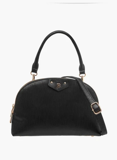 Flora Bella By Shoexpress Women's Textured Dome Bag with Detachable Strap and Zip Closure