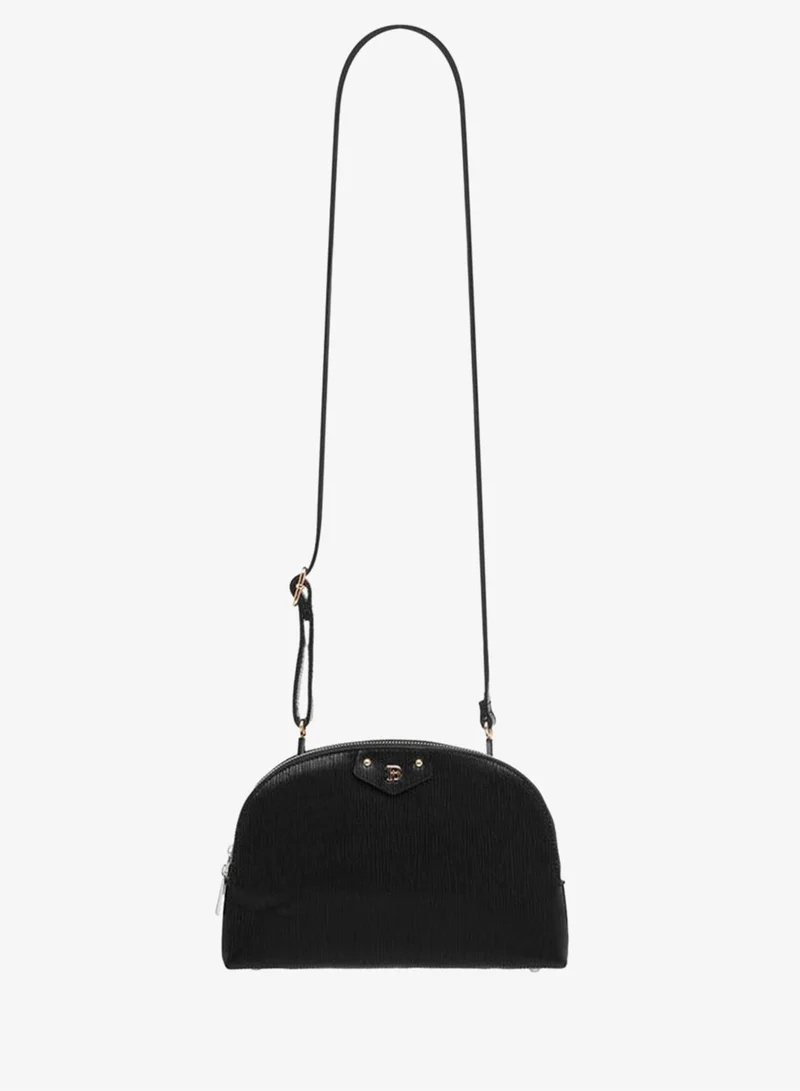 Flora Bella By Shoexpress Women's Textured Dome Bag with Detachable Strap and Zip Closure