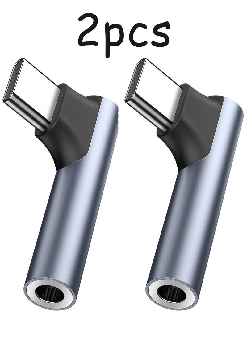 محول USB C بزاوية 90 درجة إلى مقبس صوت 3.5 ملم، نوع C، جاك سماعة، مايكروفون، HiFi، دونجل بزاوية قائمة لهواتف iPhone 17 16 15 وSamsung وGoogle - Image 1