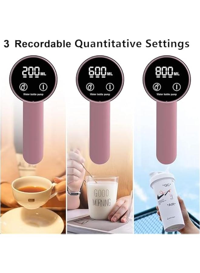 Water Bottle Pump 5 Gallon Water Dispenser, LED Display Touch on 3 Quantitative Settings Drinking Water Pump, USB Charging Foldable Low Noise Dispenser for 2-5 Gallon Jugs (Black) - view 2