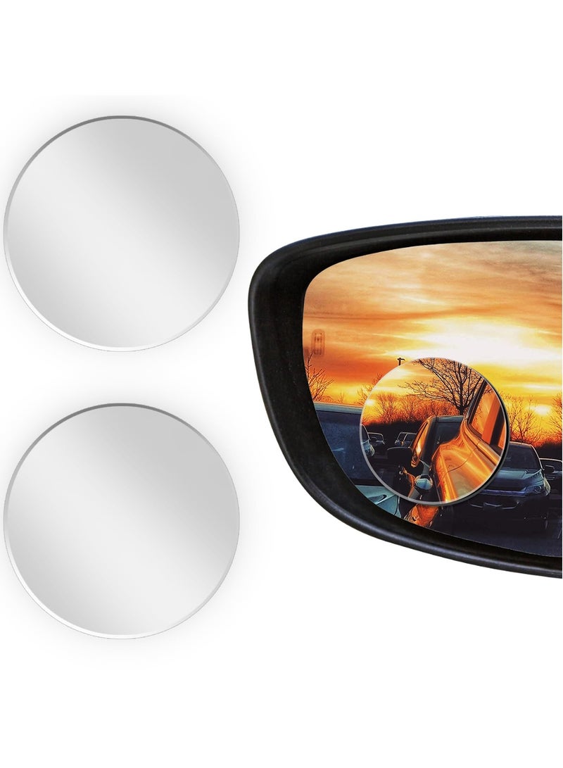 2Pcs Cars BlindSpot Mirrors Side Mirror Removable Adjustabe Angle Round Wide Angle Convex RearView Mirror Car Accessories Universal HD Glass for Suvs Auto Motorcycles RVs - Image 1