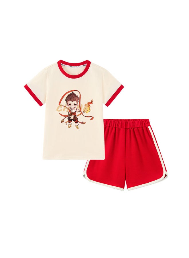 Yuzhaolin Children'S Summer Set Nezha Clothing Boys And Girls Short Sleeve Shorts Two-Piece Set Big Children'S Clothing Kids Wear - Image 3