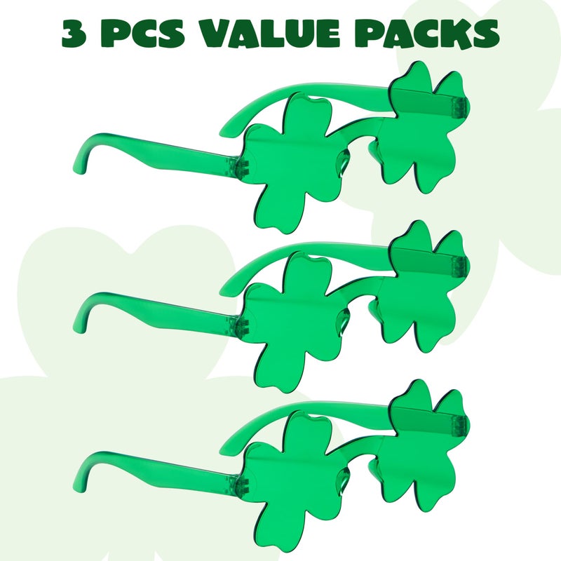 JOYIN 3 Pairs St. Patricks Day Sunglasses Shamrock, St Patrick Accessories Shamrock Glasses Green Clover Glasses Eyeglasses for St Patricks Day Party Favors - Image 2