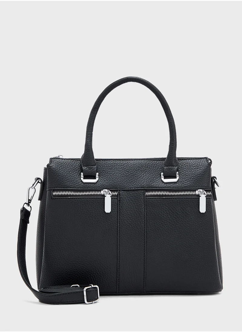 Ginger Multi Zip Detail Satchel Bag
