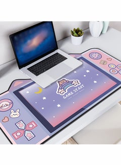 KASTWAVE Kawaii Anime Mouse Mat, Cute Cartoon Cat Ear Extended Gaming Mouse Pad 31.5x15.7 inch, KASTWAVE Large Non-Slip Rubber Base Mousepad Computer Laptop Desk Pad Waterproof for Work Game Office Home  - Image 4