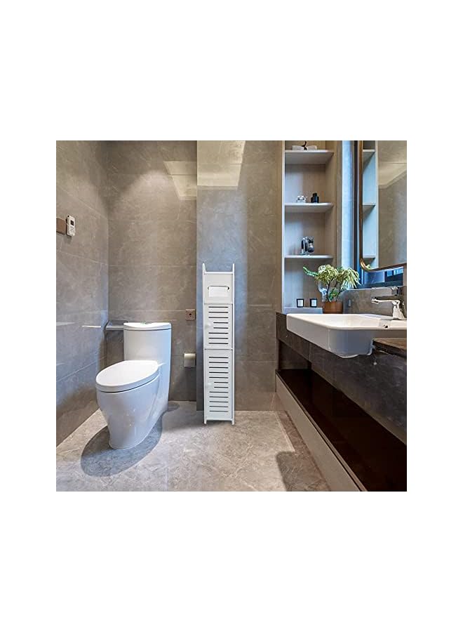 Raxoom Waterproof Bathroom Storage Cabinet with Doors And Shelves, Small Bathroom Floor Cabinet White, Bathroom Storage Corner Floor Cabinet with Daily Use Tier - Image 5