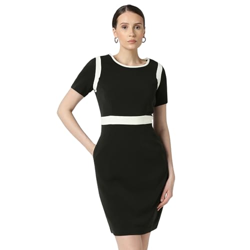 Van Heusen Women Black Patterned Formal Dress - Image 1
