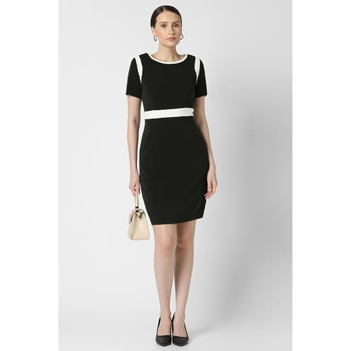 Van Heusen Women Black Patterned Formal Dress - Image 5