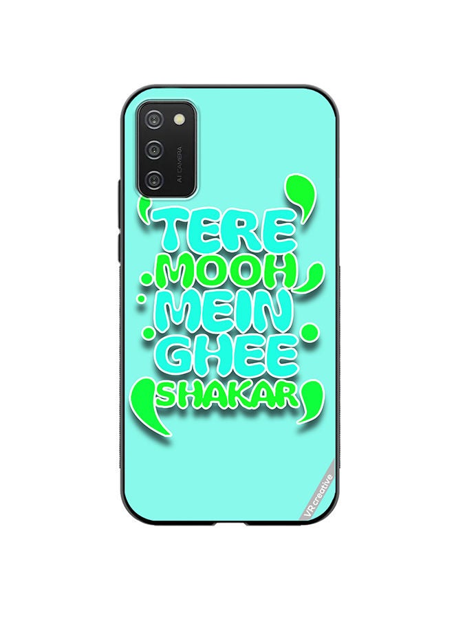 VR CREATIVE Protective Case Cover For Samsung Galaxy A02s Tere Mooh Mein Ghee Shakar Hindi Quots Design Multicolour - Image 1