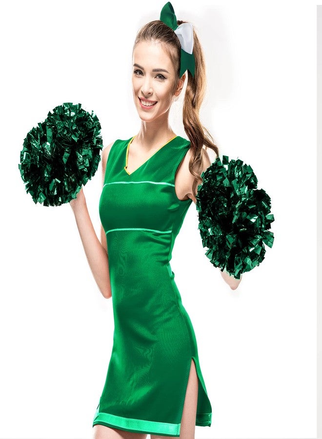 WILLBOND 2 Packs Jumbo Cheerleading Bow 8 Inch Large Cheer Hair Bows with Ponytail Holder for Teen Girls Softball Outfit Uniform(White and Green) - Image 4