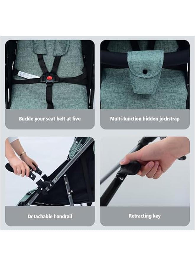 Baby Stroller, Lightweight Stroller, Foldable Stroller with One Hand 2 in 1 Newborn Stroller Bassinet for Infant New Born 0-36 Month - Image 3