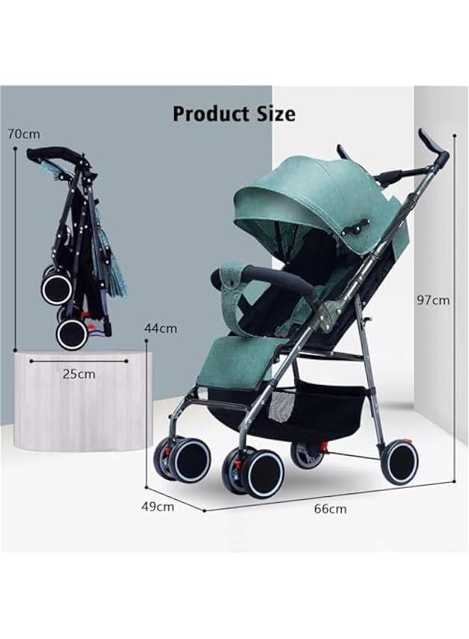 Baby Stroller, Lightweight Stroller, Foldable Stroller with One Hand 2 in 1 Newborn Stroller Bassinet for Infant New Born 0-36 Month - Image 2