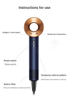 Professional  Hair Dryer 1600W BLDC motor Fast Drying Ion Hairdryer 3 Speeds 3 Heat Setting and One-Touch Cold Air with 1 Attachments and Equipped with 200 million negative ions - pzsku/Z3E9AB991F9805AE143BBZ/45/_/1730721043/63c075ce-7716-45d3-b489-8f8da107b8b5