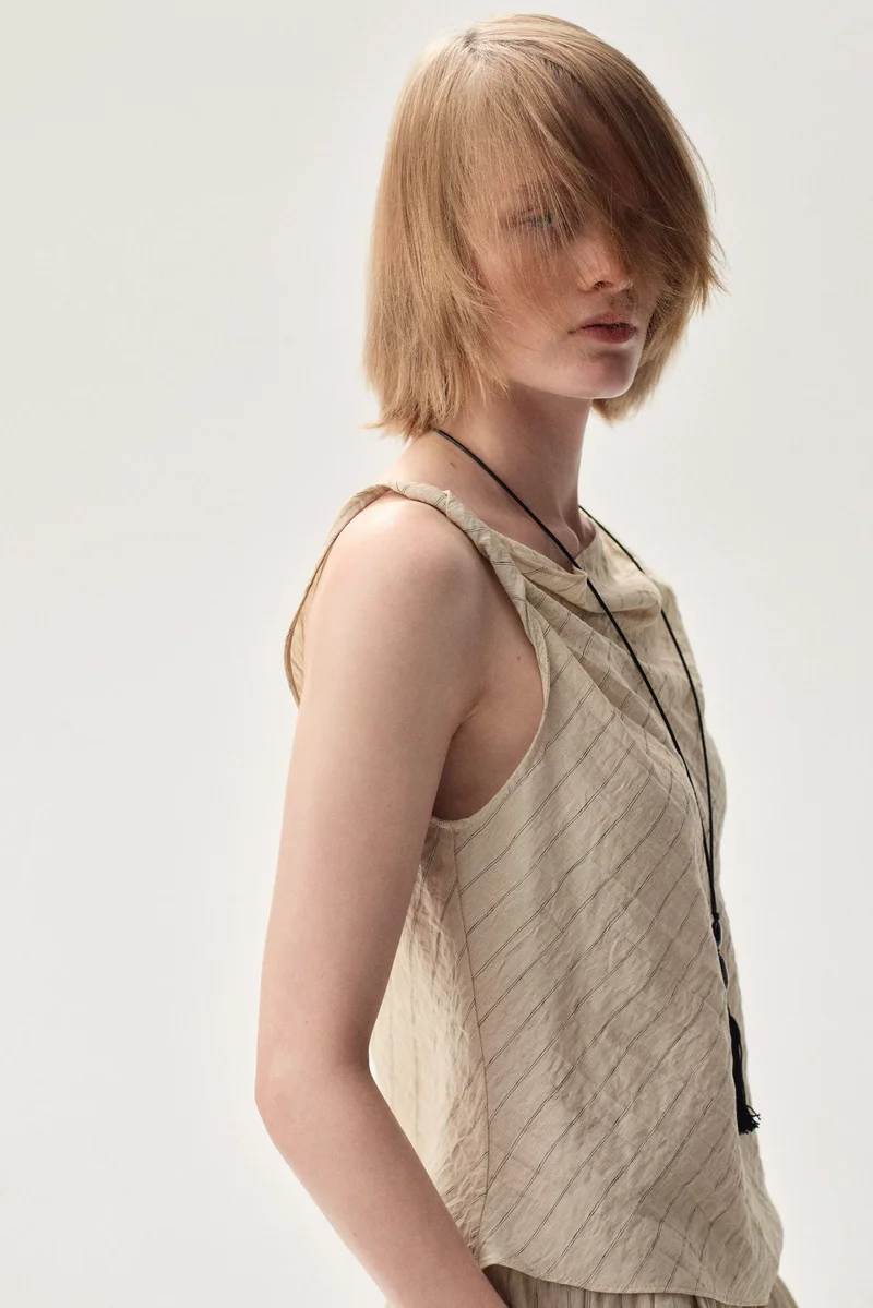 H&M Asymmetric cowl-neck top