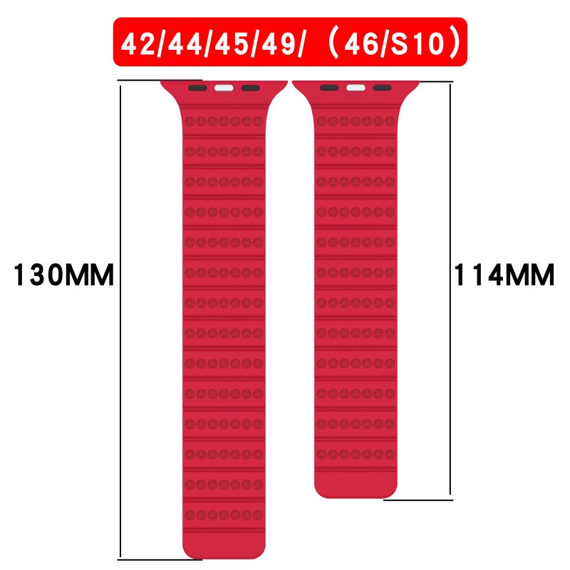 إيروريكس لساعة Apple Watch 46 مم / 49 مم / 45 مم / 44 مم سوار ساعة مغناطيسي على شكل قرص العسل (بورجوندي فروستد) - Image 5