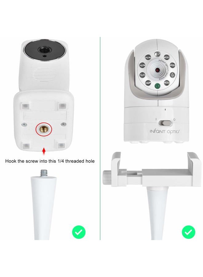 iTODOS Baby Monitor Mount Camera Shelf Compatible with Infant Optics DXR 8 & DXR-8 Pro and Most Other Baby Monitors,Universal Baby Camera Holder,Attaches to Crib Cot Shelves or Furniture (White) - Image 4