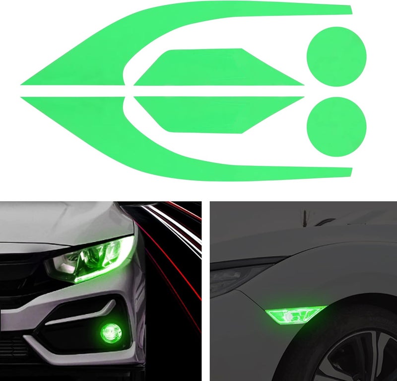 TOMALL 3 Pair Green Vinyl Smoke Tint Fog Light Headlight Side Marker Light Film for Honda Civic 2016-2021 - Image 1