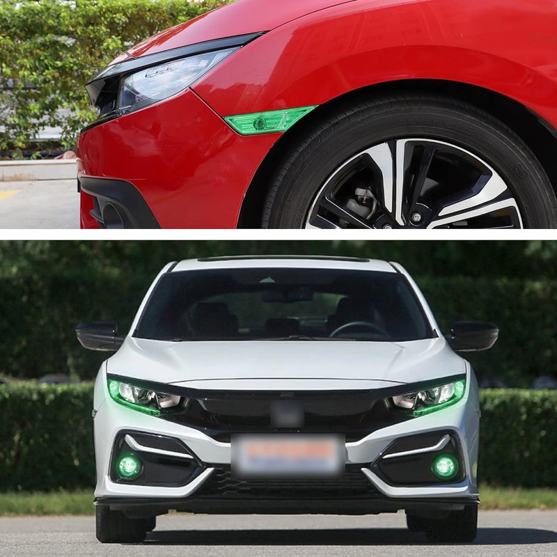 TOMALL 3 Pair Green Vinyl Smoke Tint Fog Light Headlight Side Marker Light Film for Honda Civic 2016-2021 - Image 4