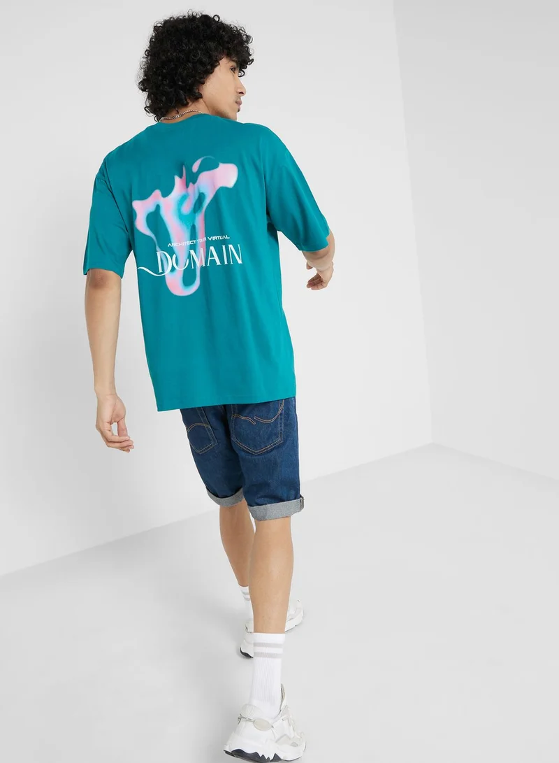 سفنتي فايف Contrast Printed T Shirt