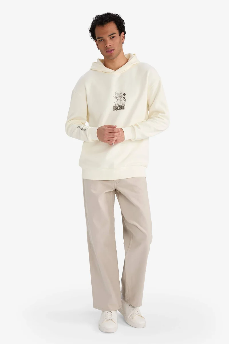 ديفاكتو Boxy Fit One Piece Printed Long Sleeve Sweatshirt