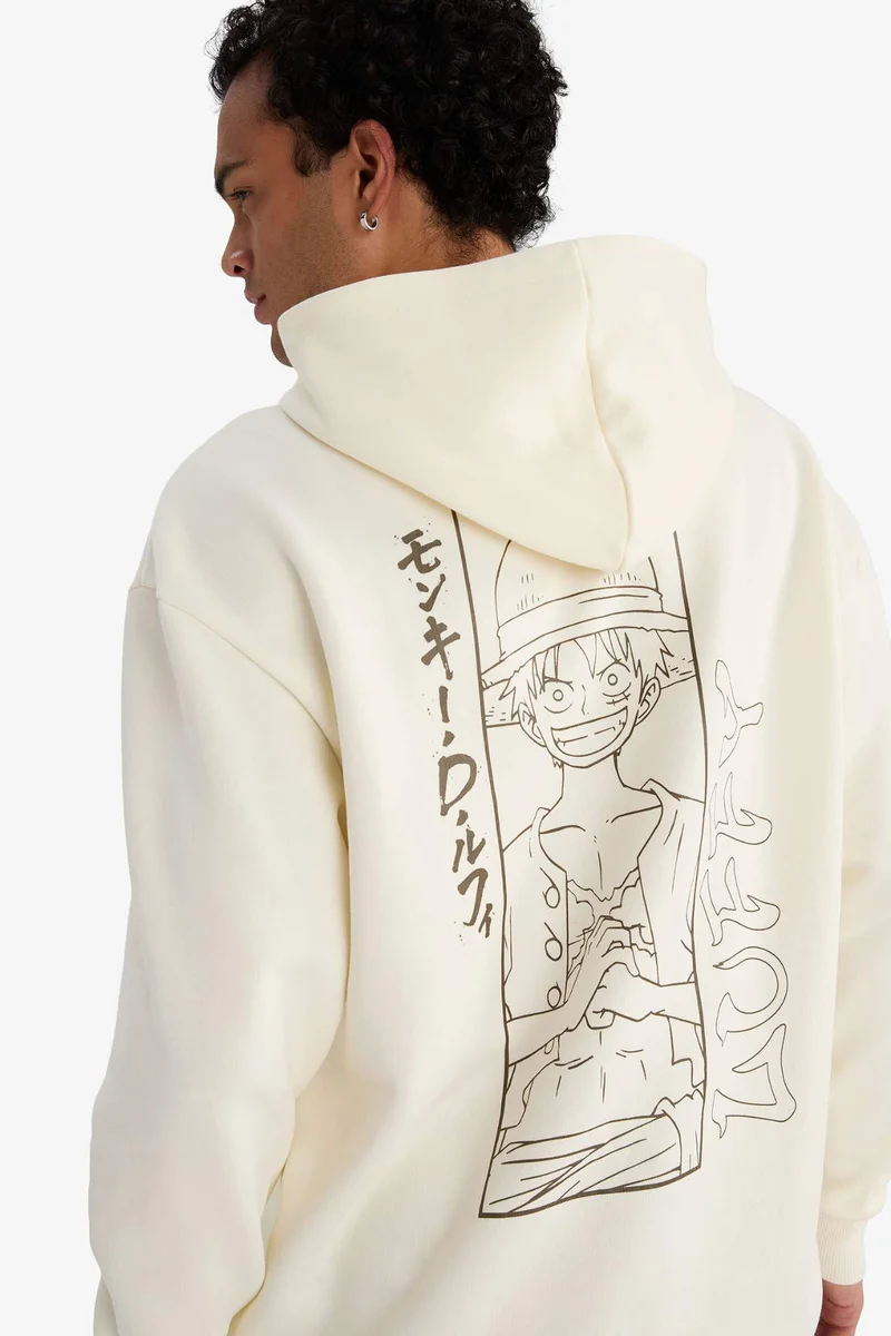 ديفاكتو Boxy Fit One Piece Printed Long Sleeve Sweatshirt
