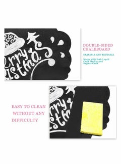 Excefore Chalkboard Sign Hanging, Double-Sided Erasable Message Board, Small Hanging Chalkboard Signs with Hanging String Ideal Price Tags Erasable Message Board for Wedding Cafe Restaurant, 4 Pack  - Image 2