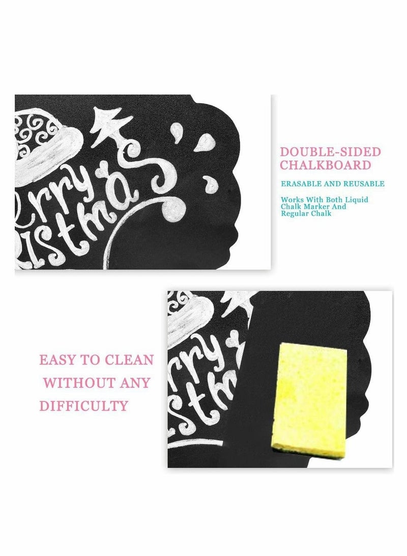 Excefore لافتة سبورة معلقة، لوحة رسائل قابلة للمسح على الوجهين، لافتات سبورة معلقة صغيرة مع خيط معلق، علامات أسعار مثالية، لوحة رسائل قابلة للمسح لحفلات الزفاف والمقهى والمطعم، عبوة من 4 قطع - Image 2