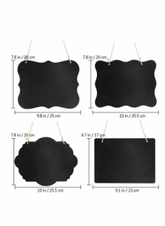 Excefore Chalkboard Sign Hanging, Double-Sided Erasable Message Board, Small Hanging Chalkboard Signs with Hanging String Ideal Price Tags Erasable Message Board for Wedding Cafe Restaurant, 4 Pack  - Image 4