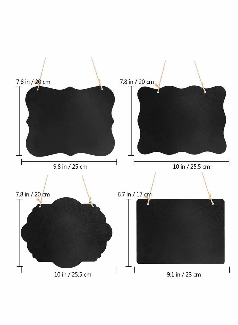 Excefore لافتة سبورة معلقة، لوحة رسائل قابلة للمسح على الوجهين، لافتات سبورة معلقة صغيرة مع خيط معلق، علامات أسعار مثالية، لوحة رسائل قابلة للمسح لحفلات الزفاف والمقهى والمطعم، عبوة من 4 قطع - Image 4