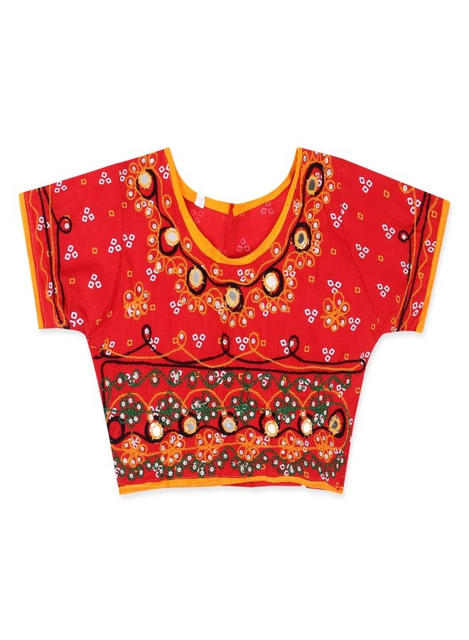 LITTLE DREAMS Girls Lehenga Choli (SIZE-0-6 Months)(RED-12) - Image 3