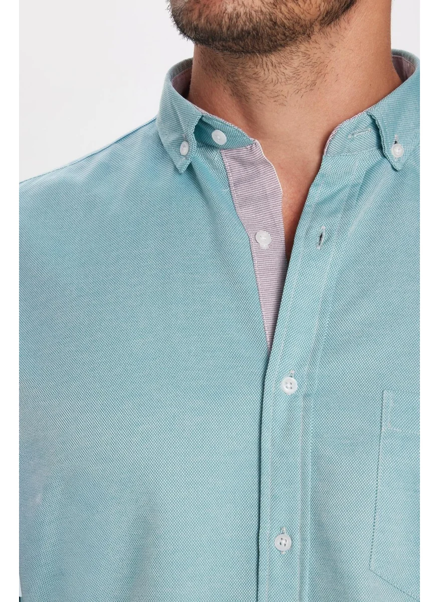 Tudors Classic Fit Dobby Turquoise Men's Shirt