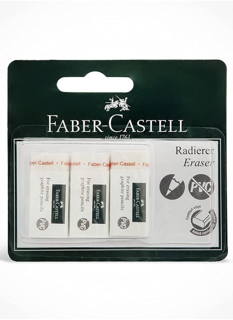3-Piece PVC Free Eraser White
