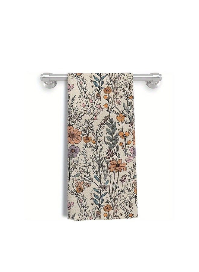 هومستر 2 قطع مناشف المطبخ الزهرية -كبيرة الحجم فائقة النعومة مناشف صحن من الألياف الدقيقة، مناشف الشاي الزخرفية والمناديل للمطبخ والحمام، قابلة للغسيل في الآلات، مناشف صحن للمطبخ، ملحقات زخرفة الحفلة - Image 1