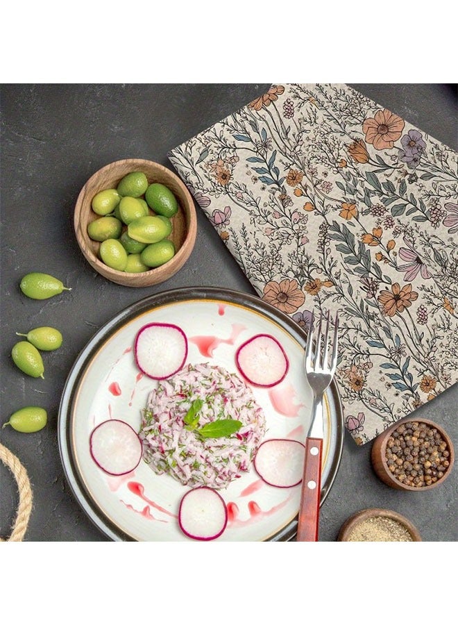 هومستر 2 قطع مناشف المطبخ الزهرية -كبيرة الحجم فائقة النعومة مناشف صحن من الألياف الدقيقة، مناشف الشاي الزخرفية والمناديل للمطبخ والحمام، قابلة للغسيل في الآلات، مناشف صحن للمطبخ، ملحقات زخرفة الحفلة - Image 4