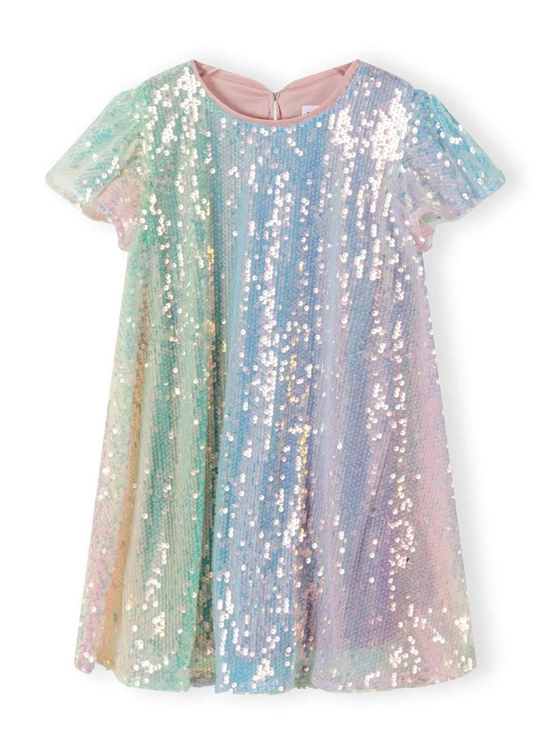 MINOTI Kids Girls Flutter Sleeve Sequin Dress