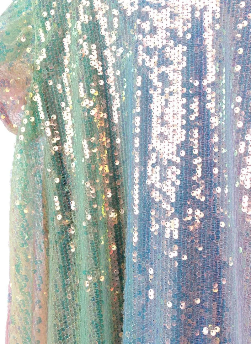MINOTI Sequin Flutter-Sleeve Dress