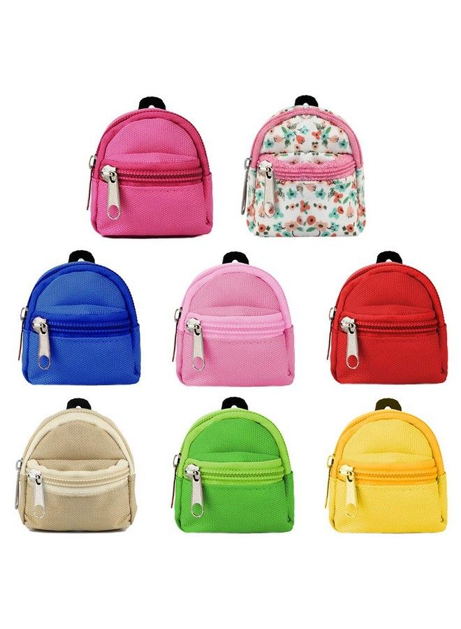 Aniwon 8Pcs Doll Backpack For Doll Bagsaniwon Cute Zipper Backpack Mini Doll Bag Doll Accessories For Doll Backpack Doll Accessories  - Image 1