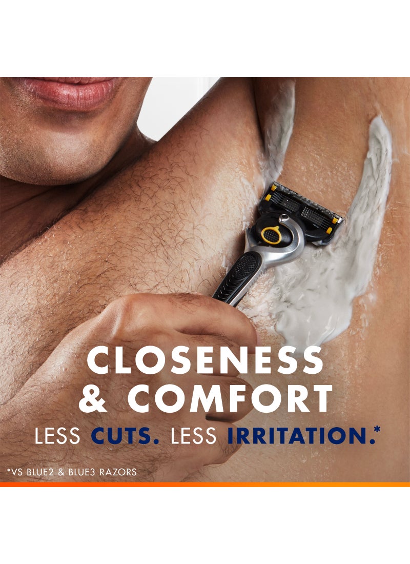 Gillette Fusion Body Men's Refillable Razor: Handle + 5 Blade Refills + Hygiene Cap - Image 3