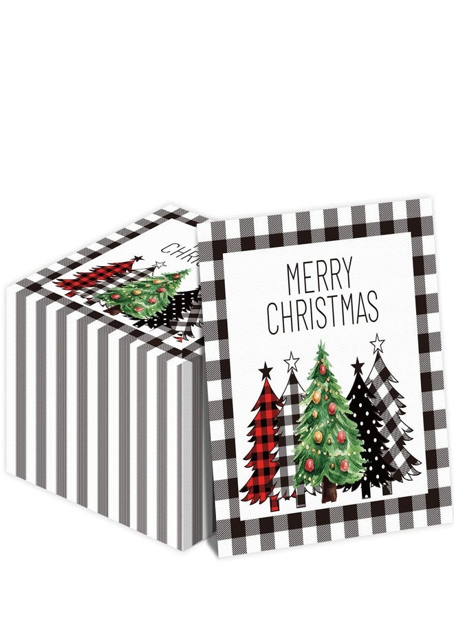 Tevxj Christmas Napkins Black White Buffalo Plaid Farmhouse Christmas Luncheon Napkins Winter Guest Paper Napkins Disposable Hand Towel for Christmas Xmas Table Decorations (50 Pack) - Image 1