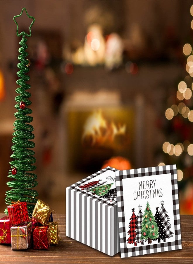 Tevxj Christmas Napkins Black White Buffalo Plaid Farmhouse Christmas Luncheon Napkins Winter Guest Paper Napkins Disposable Hand Towel for Christmas Xmas Table Decorations (50 Pack) - Image 5