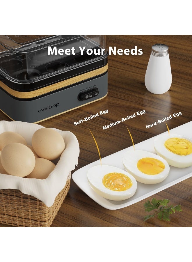 Evoloop Rapid Egg Cooker Electric 6 Eggs Capacity Soft Medium Hard Boiled Poacher Omelet Maker Egg Poacher With Auto ShutOff BPA Free - Image 2