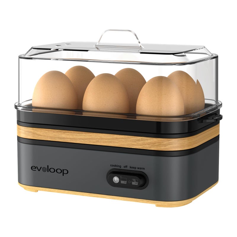 Evoloop Rapid Egg Cooker Electric 6 Eggs Capacity Soft Medium Hard Boiled Poacher Omelet Maker Egg Poacher With Auto ShutOff BPA Free - Image 1