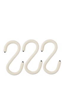 Excefore 3 PCS S Shape  Purse Closet Hooks, Reusable Unique Design Utility Hooks, Flexible Neck for Easy Twist & Lock, Suitable for Hanging Bags, Purses, Handbags, Scarves,Cabinet Lock (White)  - Image 1