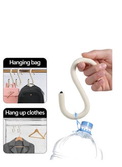Excefore 3 PCS S Shape  Purse Closet Hooks, Reusable Unique Design Utility Hooks, Flexible Neck for Easy Twist & Lock, Suitable for Hanging Bags, Purses, Handbags, Scarves,Cabinet Lock (White)  - Image 4