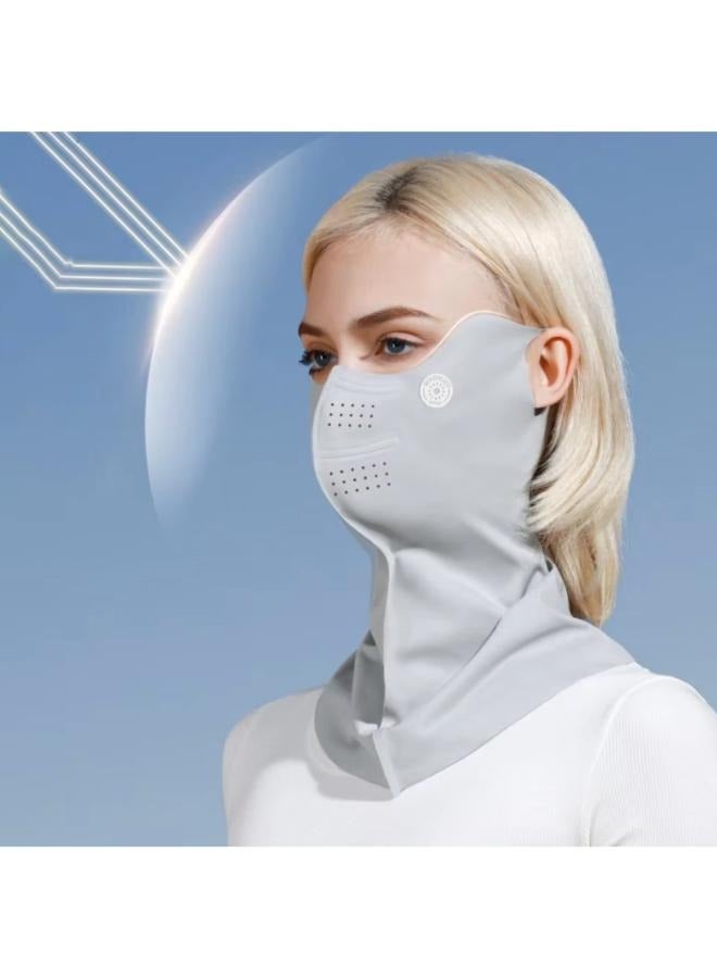 Generic Women Summer Neck Scarf Ice Silk Face Mask Outdoor Wrap Sports Cycling Sunscreen Dustproof UV Protection - Image 3