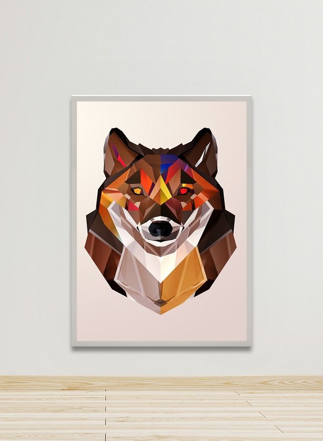 ماركتنا لوحة جدارية قماشية فنية لتزيين الحائط بتصميم حيوان  مع برواز فضي مجوف مقاس (120x80) قطعة واحدة - Image 1