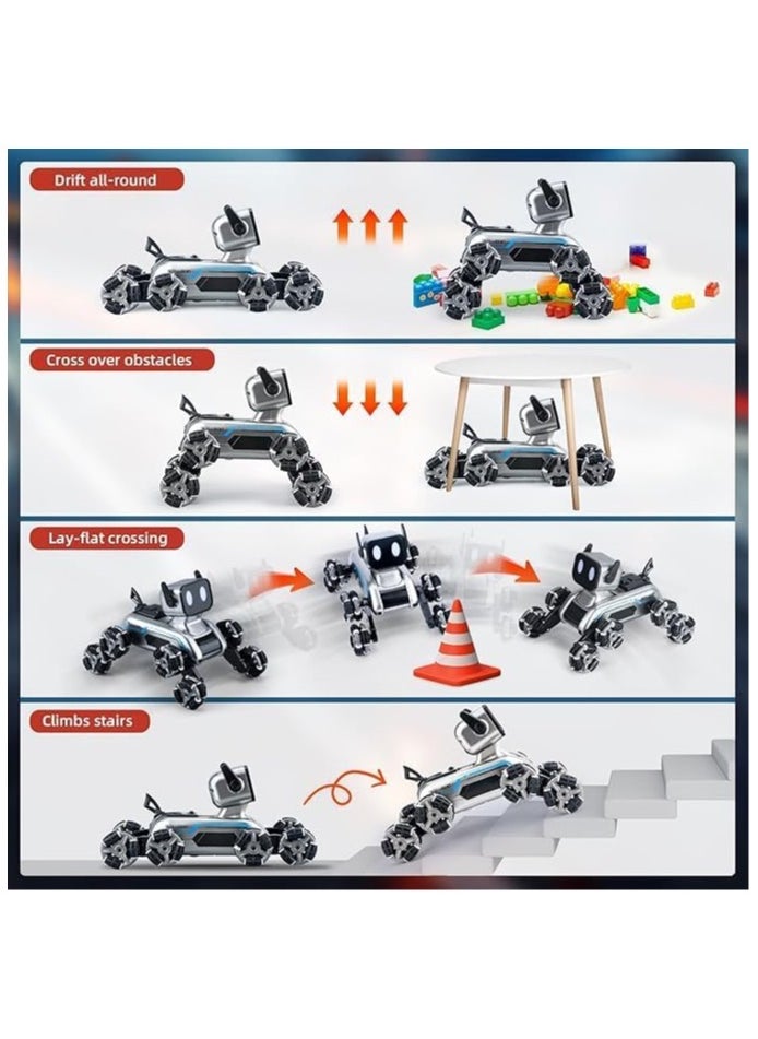 Dog Robot Remote Control 8WD Gesture Sensor Stunt RC Cars with Music & Light with 2 Rechargeable Batteries Toy Gift for Boys and Girls Age 5+, Control Watch Included  - Image 2