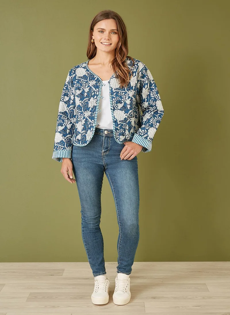Yumi Floral Patchwork Reversible Cotton Jacket